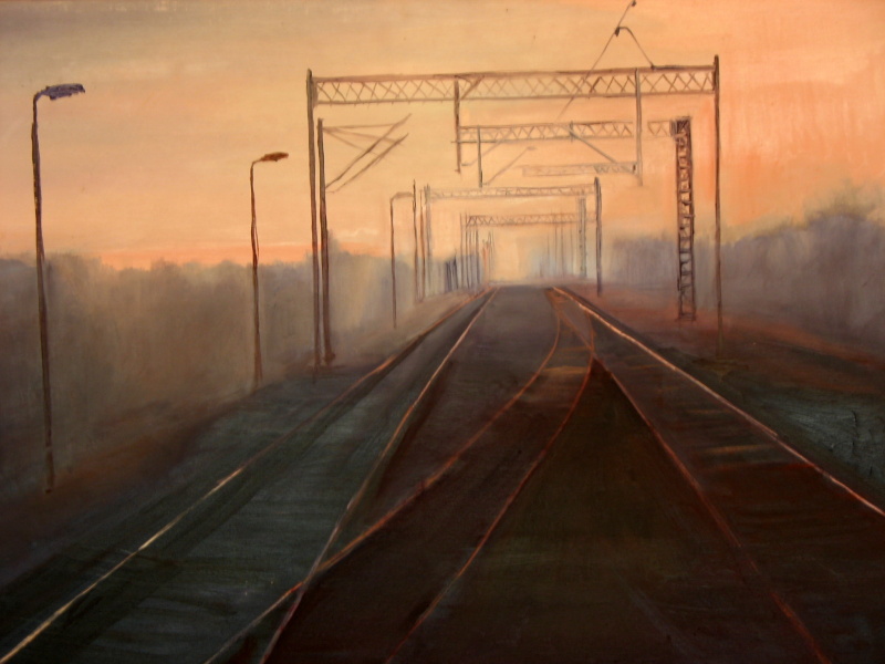 Oil painting, Railway Impression IV